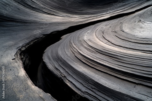 A black and white photo of a rock formation photo