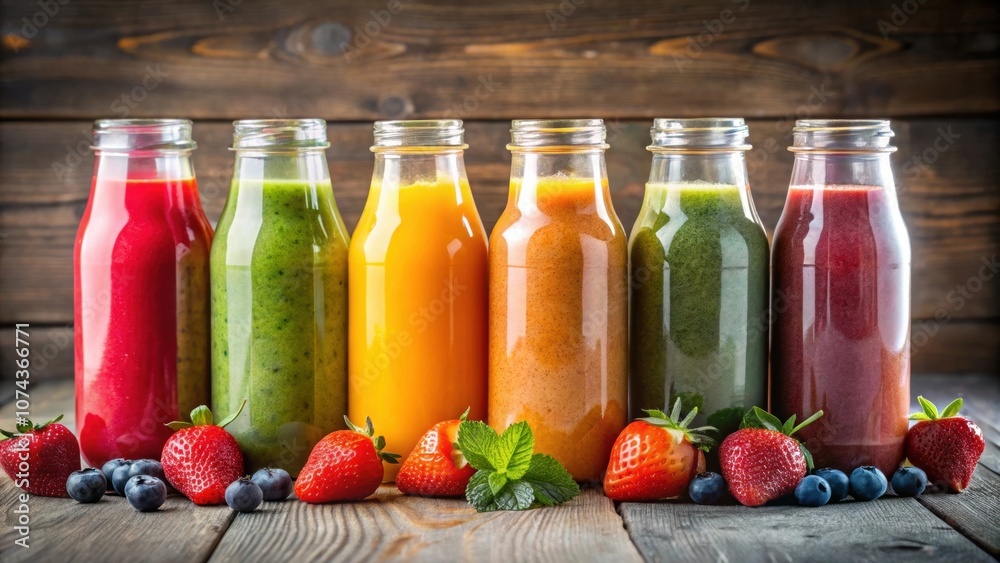 Colorful smoothies in bottles, healthy, vibrant, refreshing, fruit, detox, nutrition, wellness, drinks, beverages,glass Colorful smoothies in bottles, healthy, vibrant, refreshing, fruit, detox, nutrition, wellness, drinks, beverages,glass