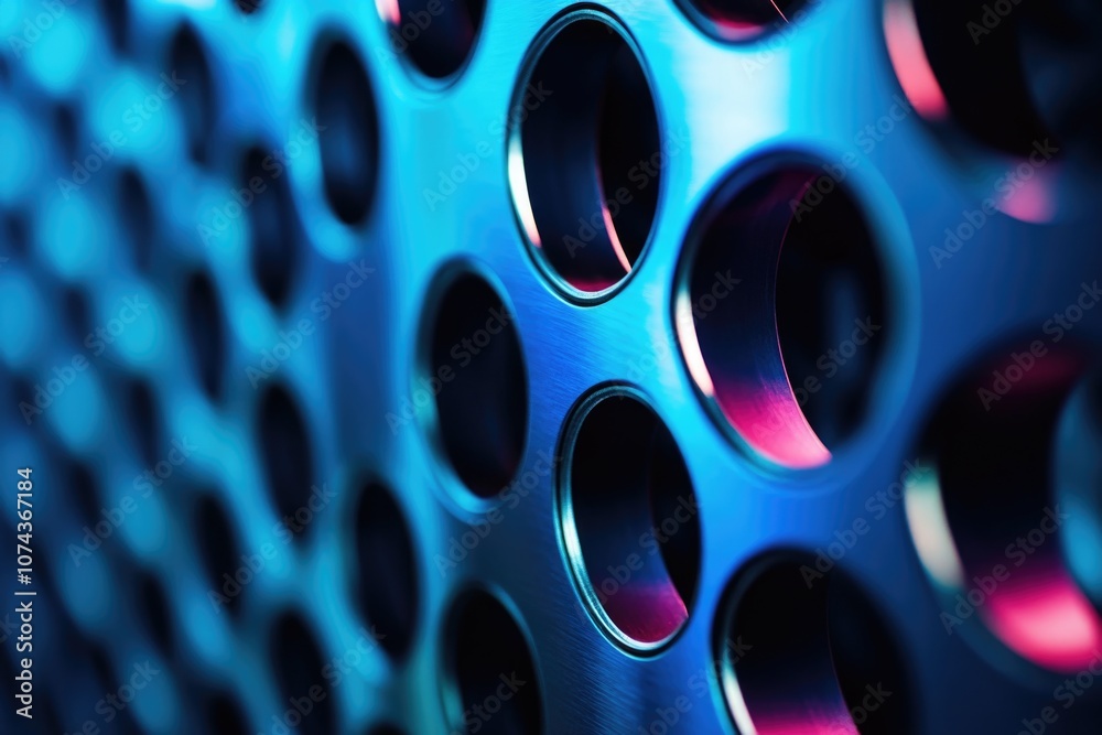 Metal surface with holes Metal surface with holes