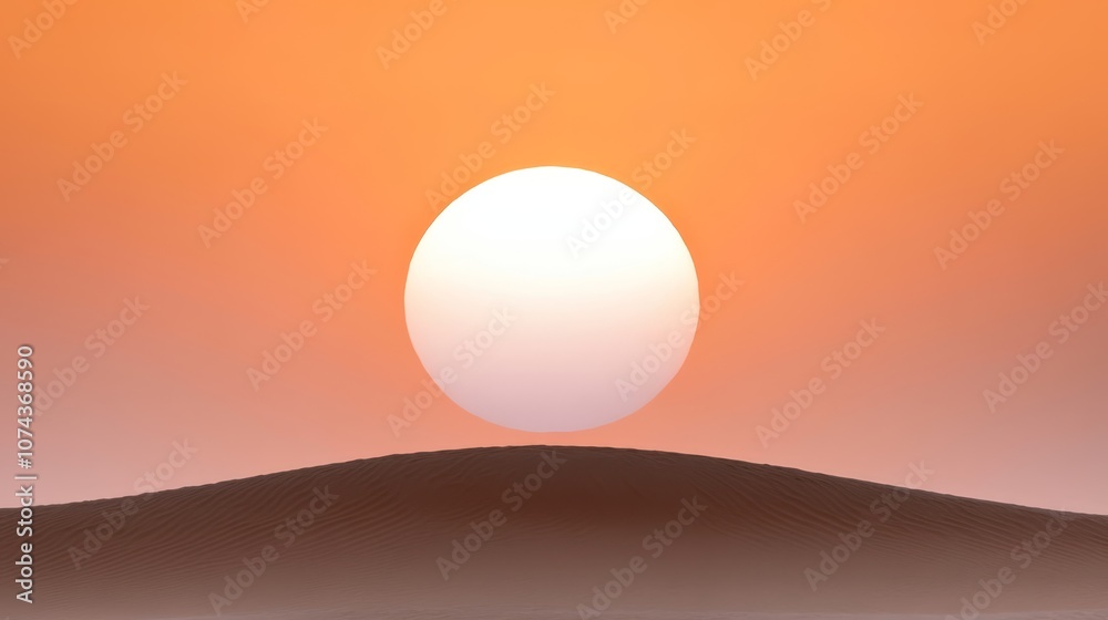 Fototapeta premium A desert landscape with a large white ball in the middle of it