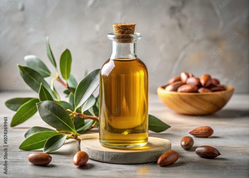 Minimalist photography showcases jojoba oil in an elegant glass bottle, highlighting its organic skincare benefits. Elevate your home spa experience with these pure, eco-friendly ingredients. Minimalist photography showcases jojoba oil in an elegant glass bottle, highlighting its organic skincare benefits. Elevate your home spa experience with these pure, eco-friendly ingredients.