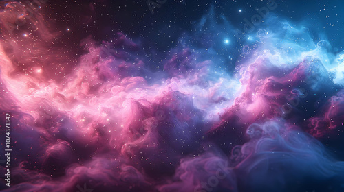 Abstract Cosmic Nebula Background - Digital Illustration