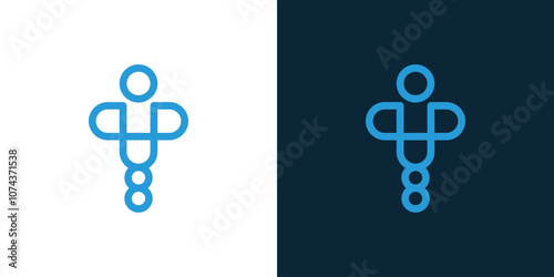 people medicare logo designs for health service and clinic logo, blue color