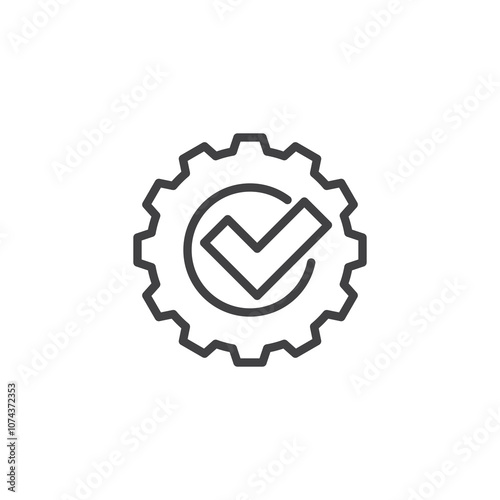 Gear with Checkmark line icon