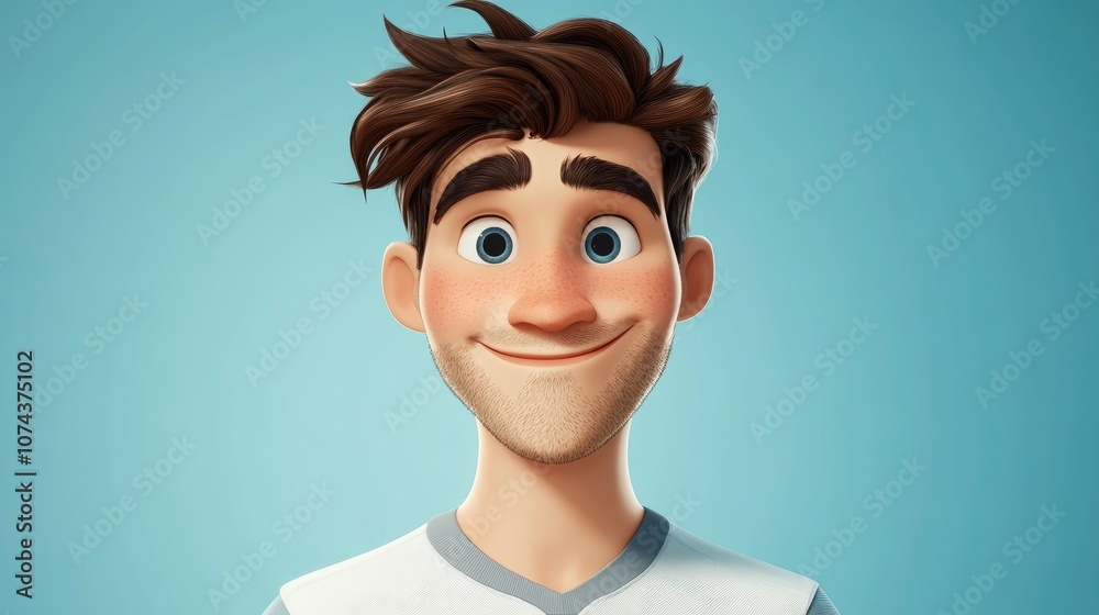 Smiling portrait of a handsome young man in casual attire showcasing joy and confidence Smiling portrait of a handsome young man in casual attire showcasing joy and confidence