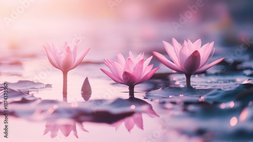 Wallpaper Mural Water Lily Flowers in a Tranquil Pond Torontodigital.ca