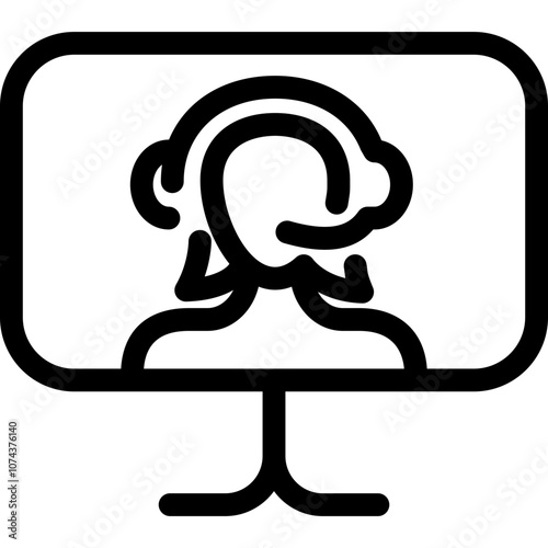 Support agent wearing a headset assists customers digitally from a workstation during a busy day