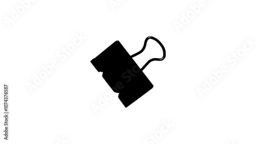 Bulldog clip, black isolated silhouette