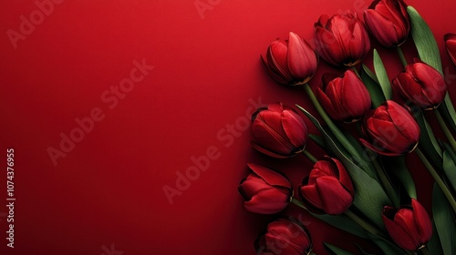 Red background for Women and Mother Day. Clear space for messages. Celebration design.