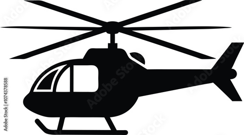 helicopter silhouette, helicopter icon vector black aircraft