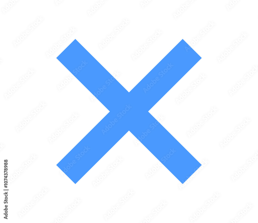 Obraz premium シンプルな青いバツのマーク ベクター 