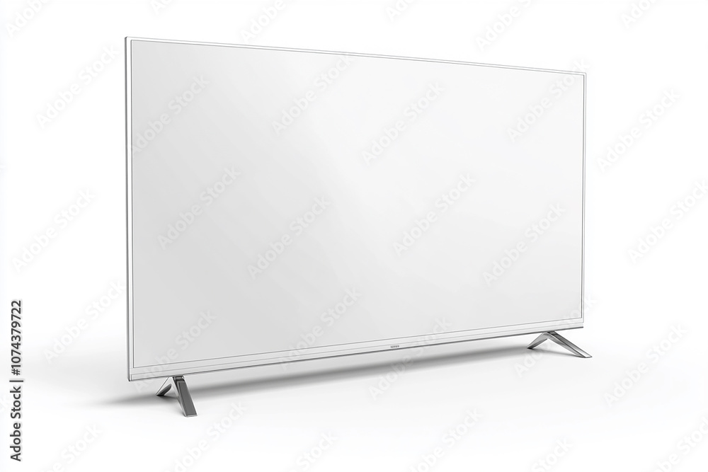 Naklejka premium Smart TV Mockup ,white display, with white background
