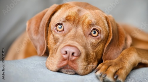 Wallpaper Mural Adorable dog shows heartfelt emotions with captivating expression in close-up photograph Torontodigital.ca