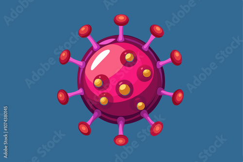 3d single corona virus vector illustration 