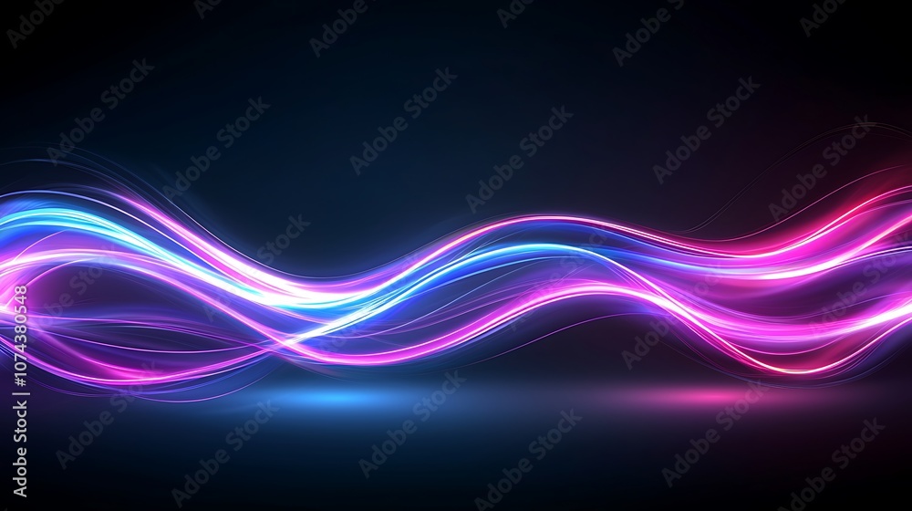 Naklejka premium Create stunning digital art with vibrant light waves and colorful patterns for your projects