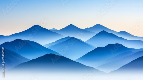 Sunlight touching the tips of mountain ridges in a pristine wilderness, with subtle fog in the valley, creating a scene of breathtaking natural beauty