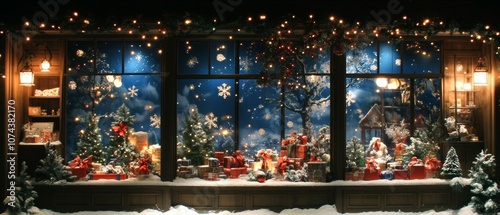 Christmas Window Display, Santa Claus Figurines