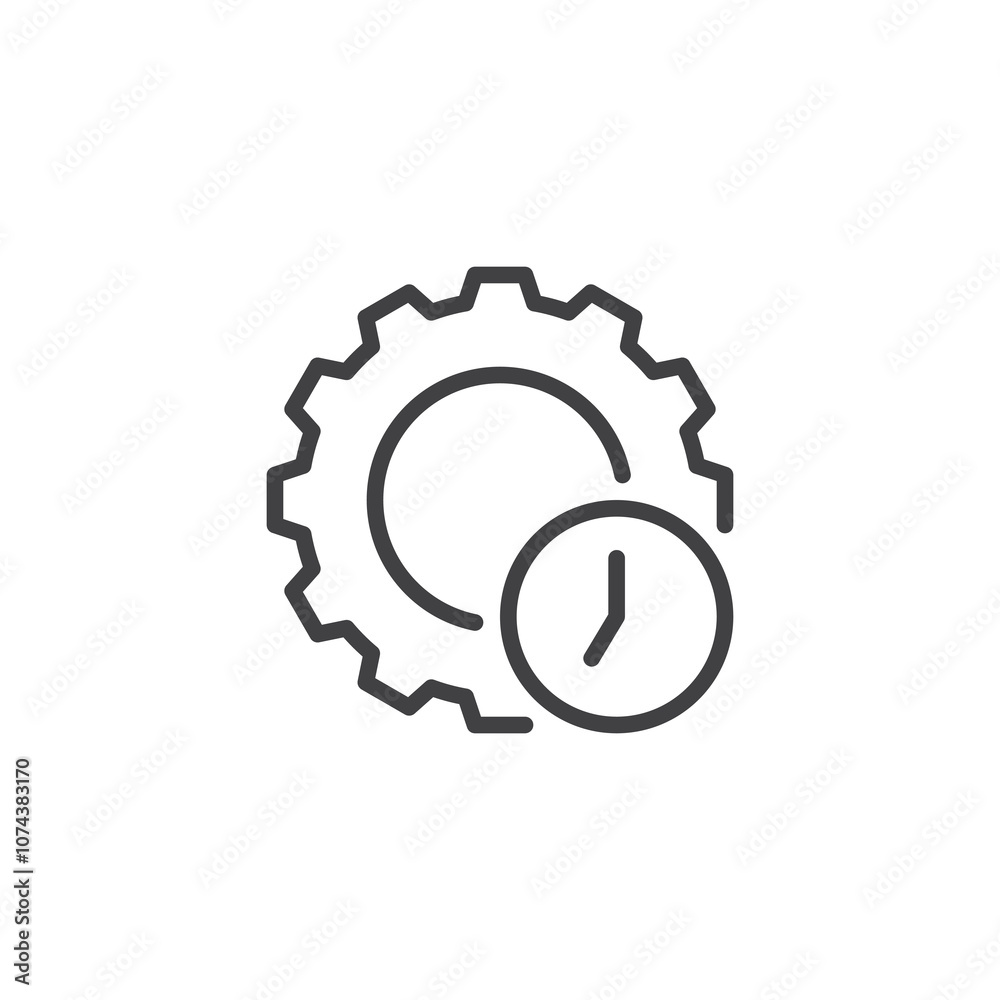 Obraz premium Gear and Timer line icon