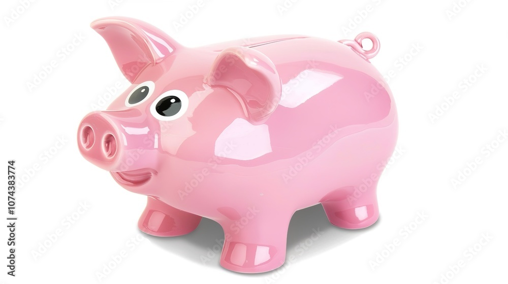 Piggy Bank on White Background - a charming and savings-inspired visual. The piggy bank on the white background creates a simple yet inviting look. It gives the impression of saving money, making it a Piggy Bank on White Background - a charming and savings-inspired visual. The piggy bank on the white background creates a simple yet inviting look. It gives the impression of saving money, making it a