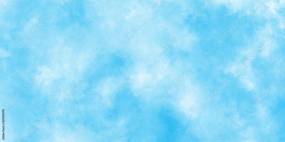Abstract blue color clouds background, Vibrant clear blue sky with puffy and blurry natural clear clouds, Abstract blue watercolor painted sky background by teal color blue. Abstract blue color clouds background, Vibrant clear blue sky with puffy and blurry natural clear clouds, Abstract blue watercolor painted sky background by teal color blue.