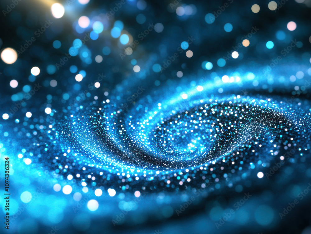 mesmerizing swirl of blue digital particles forms circular lines against dark background, creating cosmic and ethereal effect mesmerizing swirl of blue digital particles forms circular lines against dark background, creating cosmic and ethereal effect