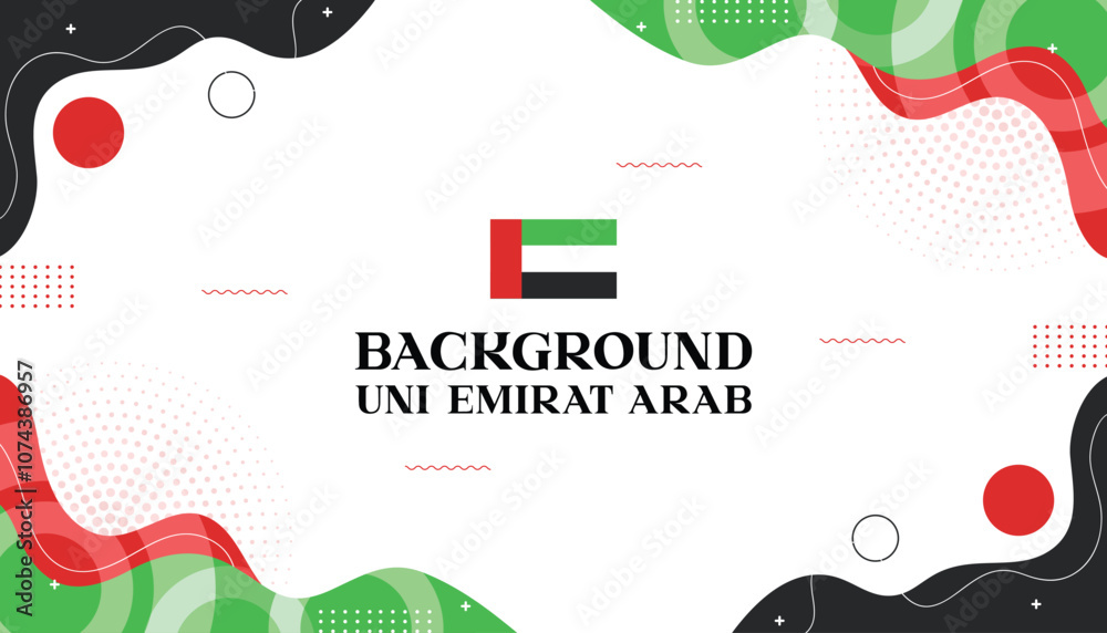 Abstract United Arab Emirates Background with Flag Colors Abstract United Arab Emirates Background with Flag Colors