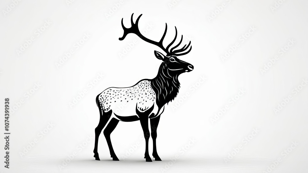 deer silhouette isolated on white deer silhouette isolated on white