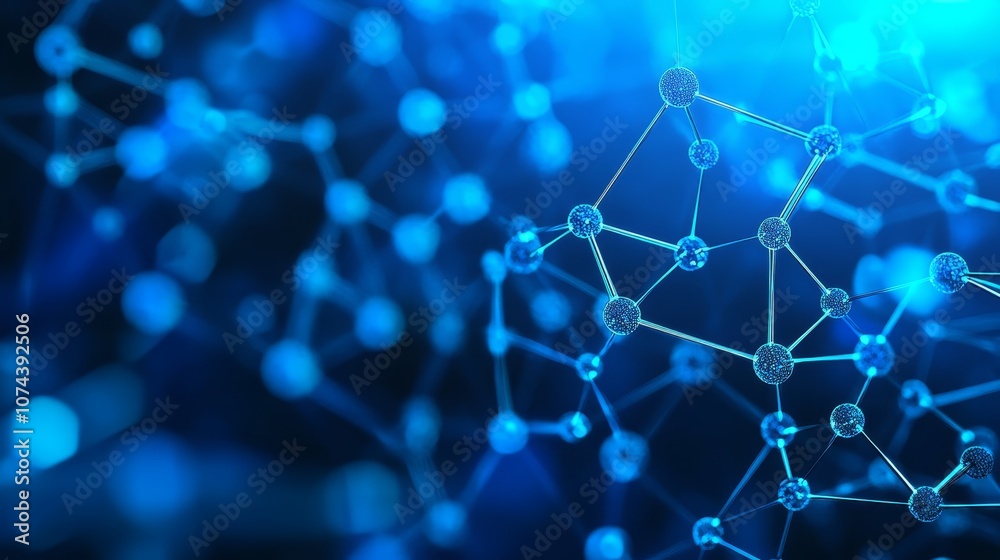 Intricate molecular structure, a microscopic view of interconnected spheres and scientific complexity Intricate molecular structure, a microscopic view of interconnected spheres and scientific complexity
