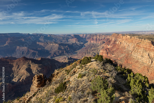 Golden hour at Grand Canyon National Park, Arizona. High quality picture for download.