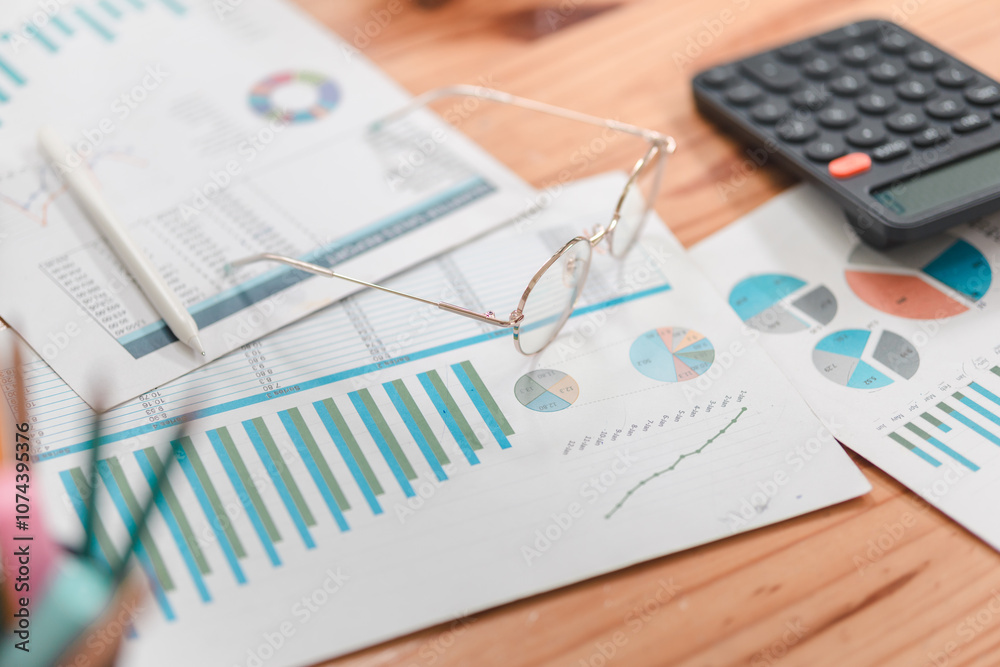 Obraz premium Analyze financial data effectively using comprehensive graphs and charts for business insights