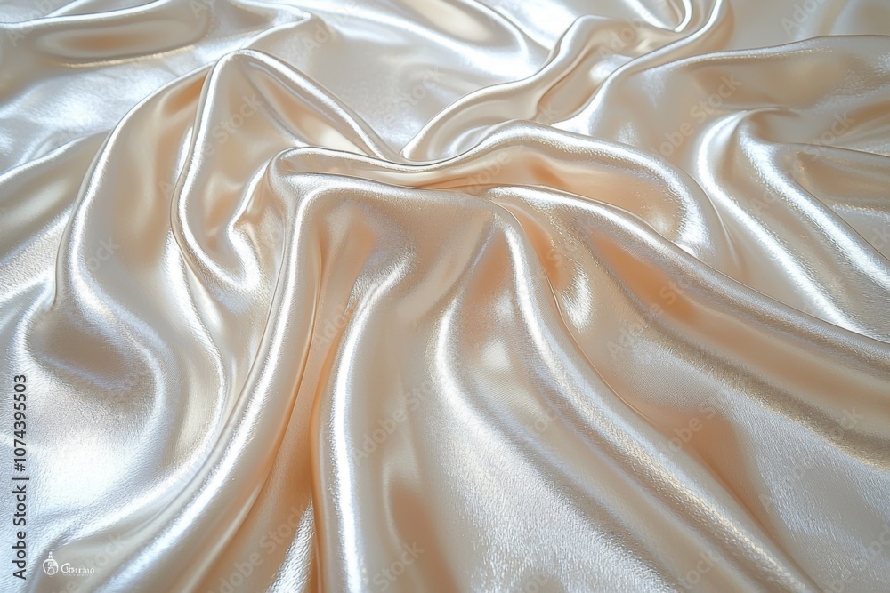 Obraz premium Elegant Champagne Satin Fabric Drape Luxurious Texture Background