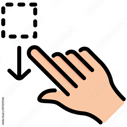 drag filled line icon