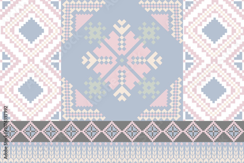 Traditional Slavic ornament, Ukrainian embroidery, Folklore design, Eastern European textile, National costume detail, Handmade needlework, Rustic fabric design, Cultural heritage, Ethnic background, 
