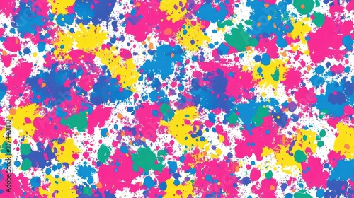 Abstract background with colorful paint splatters.
