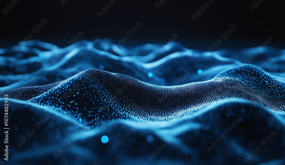 Abstract background with a blue, glowing low-poly network of dots and lines, a technology concept Abstract background with a blue, glowing low-poly network of dots and lines, a technology concept