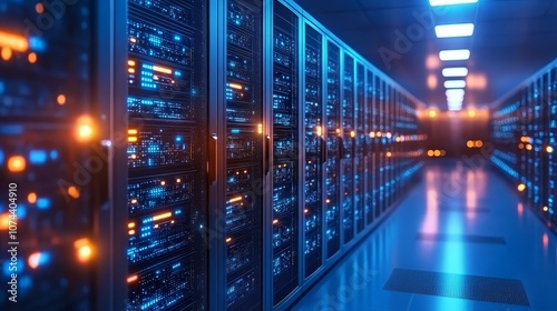 Server room insights, exploring the complex world of data centers, servers, and network technology in a modern facility