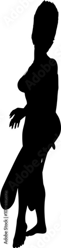 Abstract silhouette of a fantasy girl, enchantress or witch. Mystical character captures the essence of magic and mystery. Perfect for fantasy themed designs, book covers, or mystical artwork.