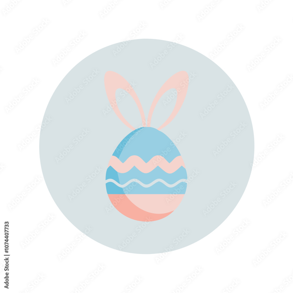 Fototapeta premium Easter Egg with Bunny Ears in Pastel Colors