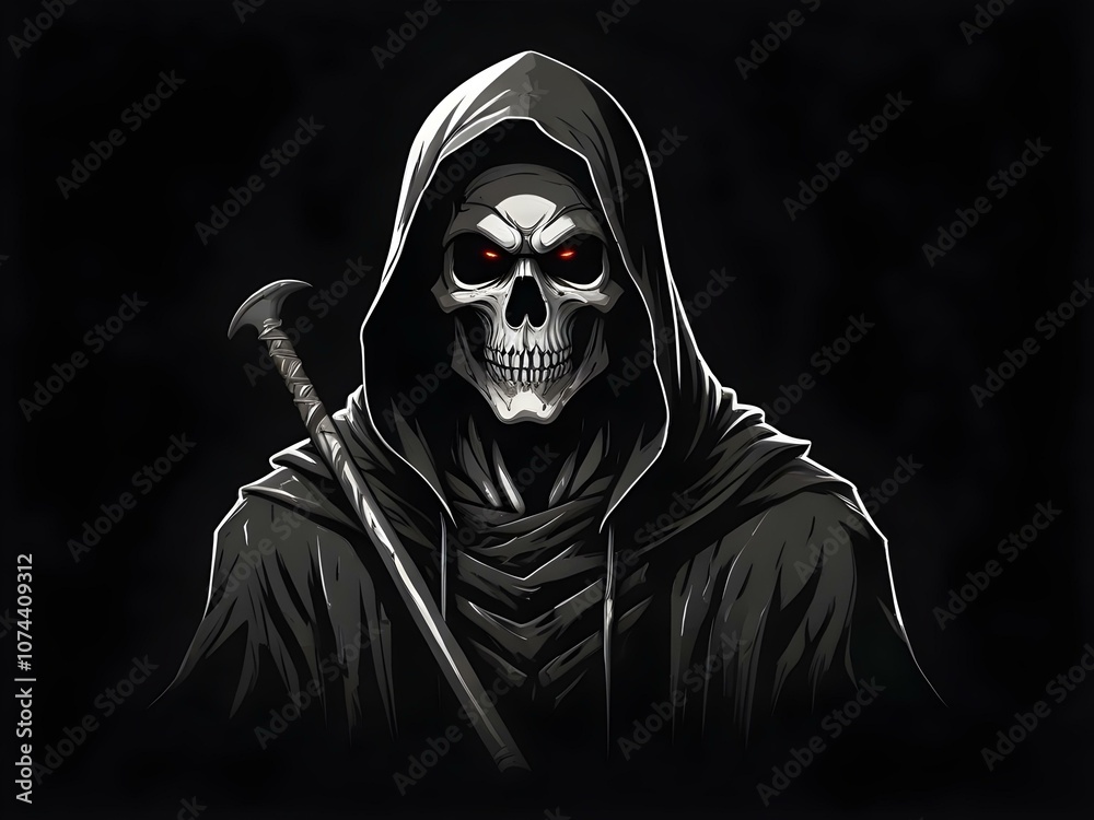 Grim Reaper on back background Grim Reaper on back background