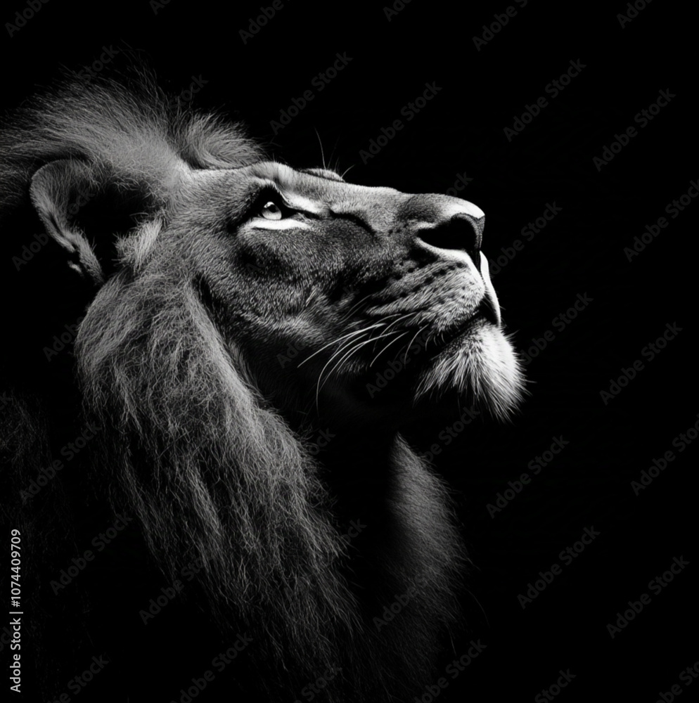 Fototapeta premium lion on black background