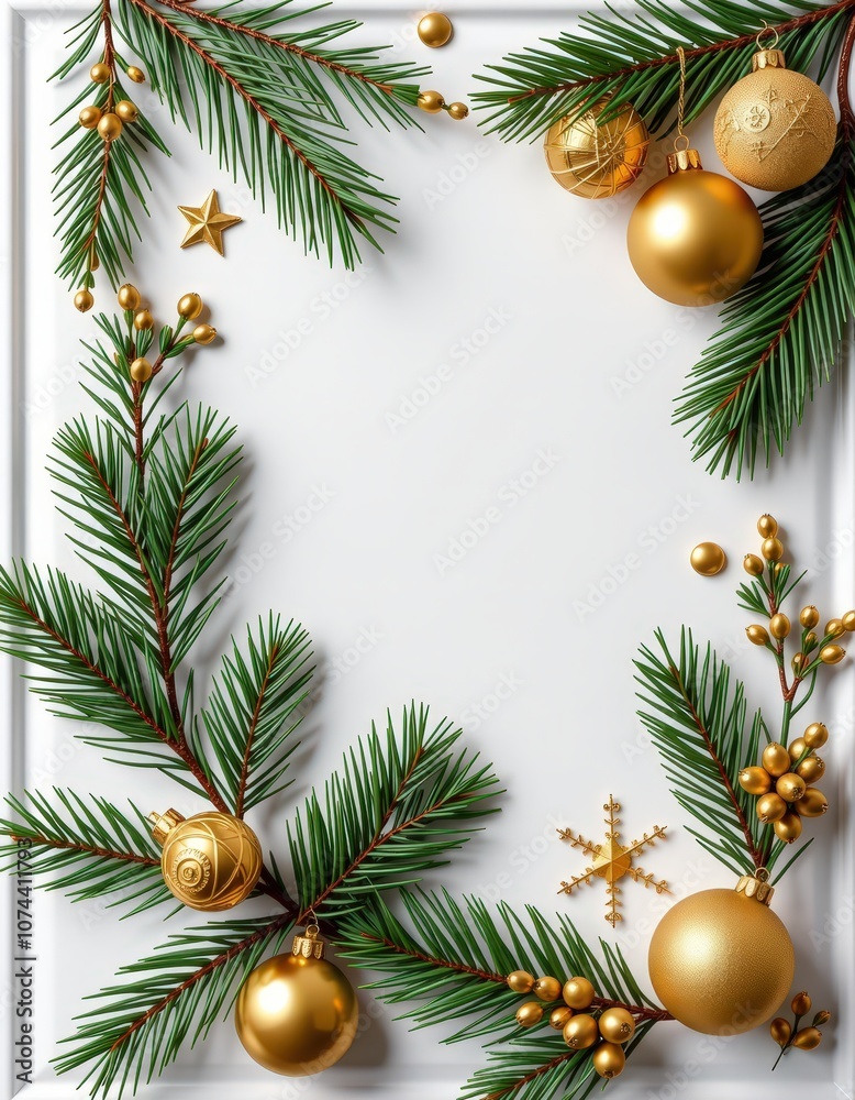 christmas frame with fir branches christmas frame with fir branches