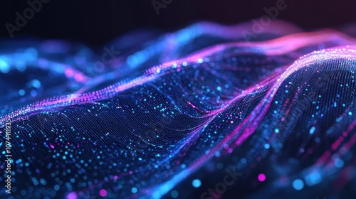 Abstract Blue and Pink Digital Landscape