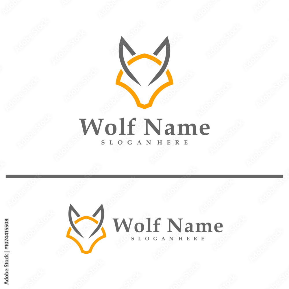 Wolf logo vector illustration. Wolf Head logo design concept template Wolf logo vector illustration. Wolf Head logo design concept template