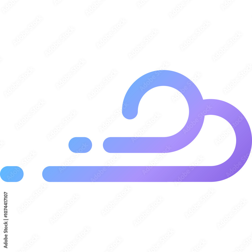 Stylized vector representation of wind symbolizing movement and nature, ideal for weather-related themes and designs Stylized vector representation of wind symbolizing movement and nature, ideal for weather-related themes and designs