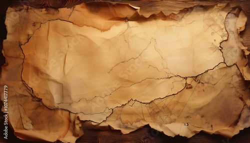 Old torn vintage grunge parchment paper. ai generative