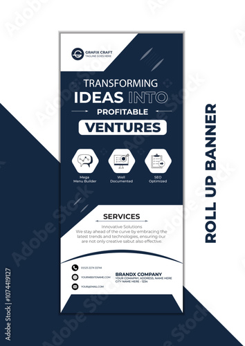 roll up banner for grow your business. 