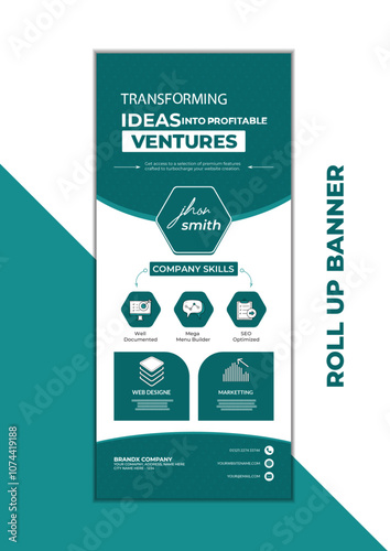 roll up banner template for any kind use.