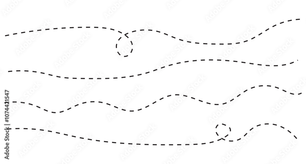 Vector hand drawn dotted lines on white background Vector hand drawn dotted lines on white background