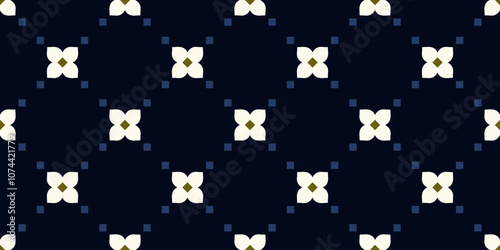 Abstract line shape geometric motif elegant pattern continuous ornate background. Flowers ornament floral concept art. Modern fabric design textile swatch ladies dress, man shirt all over print block.