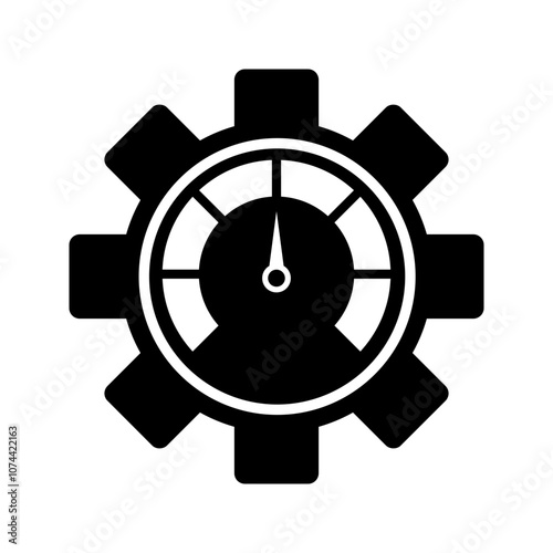 cogwheel with speedometer, auto engine and machinery icon vector